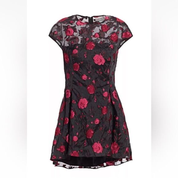 Lela Rose Tops - LELA ROSE Cap Sleeve Rose Peplum Top​​